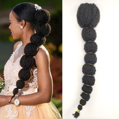 Clip-In Afro Puff Ponytail Hair Extension for Black Women 18" - Flexi Africa - Flexi Africa offers Free Delivery Worldwide - Vibrant African traditional clothing showcasing bold prints and intricate designs