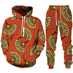 Colorful African Folk Print Unisex Tracksuit Set – 2PC Hoodie and Pants Ethnic Sportswear - Free Delivery Worldwide only at Flexi Africa
