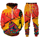 Colorful African Folk Print Unisex Tracksuit Set – 2PC Hoodie and Pants Ethnic Sportswear - Free Delivery Worldwide only at Flexi Africa