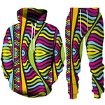 Colorful African Folk Print Unisex Tracksuit Set – 2PC Hoodie and Pants Ethnic Sportswear - Free Delivery Worldwide only at Flexi Africa