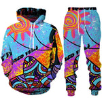 Colorful African Folk Print Unisex Tracksuit Set – 2PC Hoodie and Pants Ethnic Sportswear - Free Delivery Worldwide only at Flexi Africa