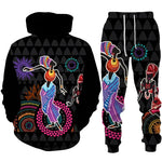 Colorful African Folk Print Unisex Tracksuit Set – 2PC Hoodie and Pants Ethnic Sportswear - Free Delivery Worldwide only at Flexi Africa