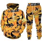 Colorful African Folk Print Unisex Tracksuit Set – 2PC Hoodie and Pants Ethnic Sportswear - Free Delivery Worldwide only at Flexi Africa