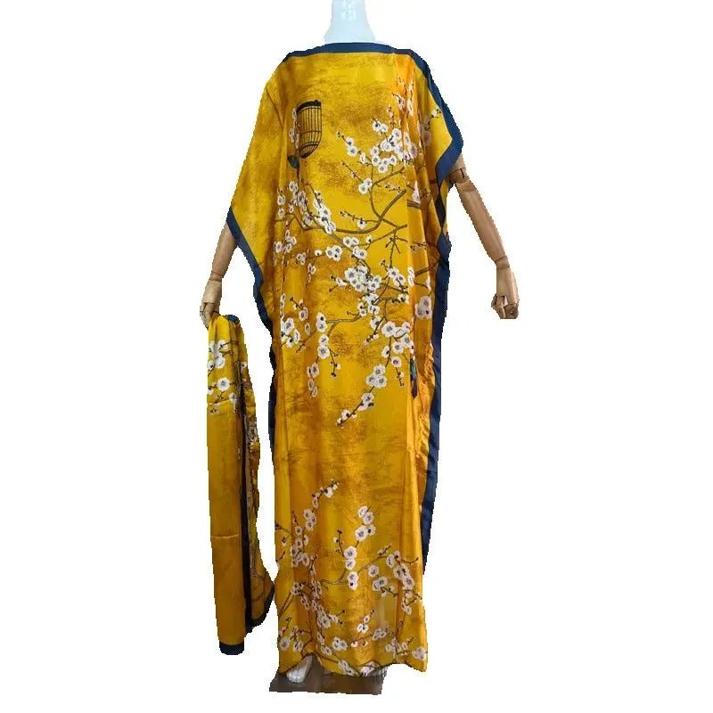 Dashiki Abaya Print Dress: Oversized Design with Matching Scarf for Women - Flexi Africa - Free Delivery Worldwide only at www.flexiafrica.com