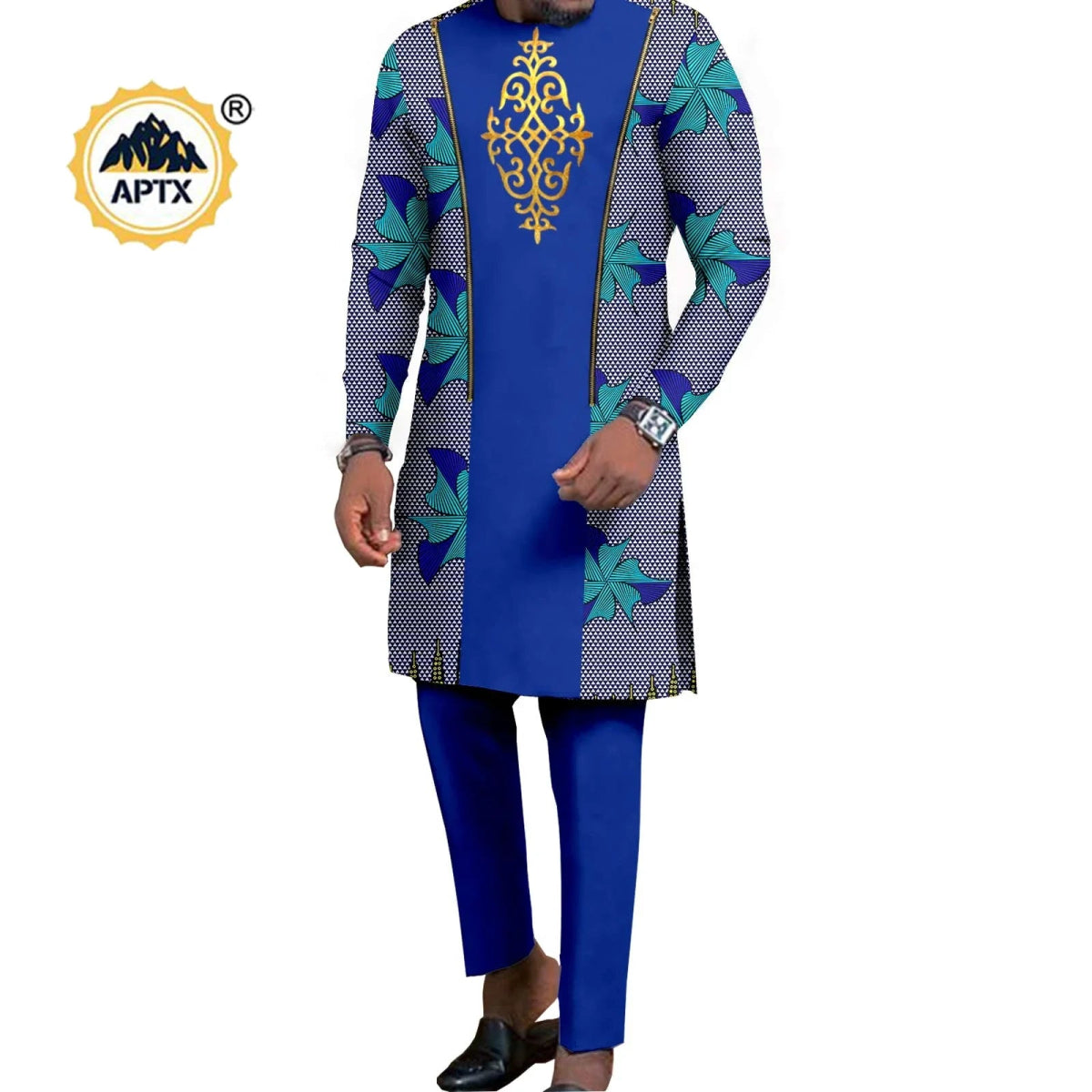 Dashiki African Couple Wedding Set – Women’s Mermaid Dress & Matching Men’s Bazin Riche Shirt and Pants - Free Delivery