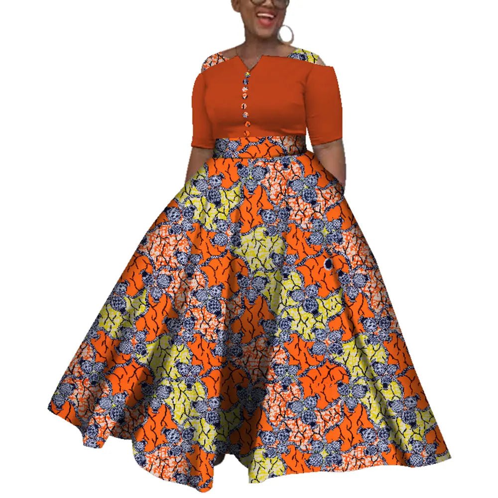 Dashiki African Dress for Women – Colorful Ankle - Length Dress for Daily Wear & Weddings (Sizes S–6XL) - Free Delivery Worldwide only at Flexi Africa