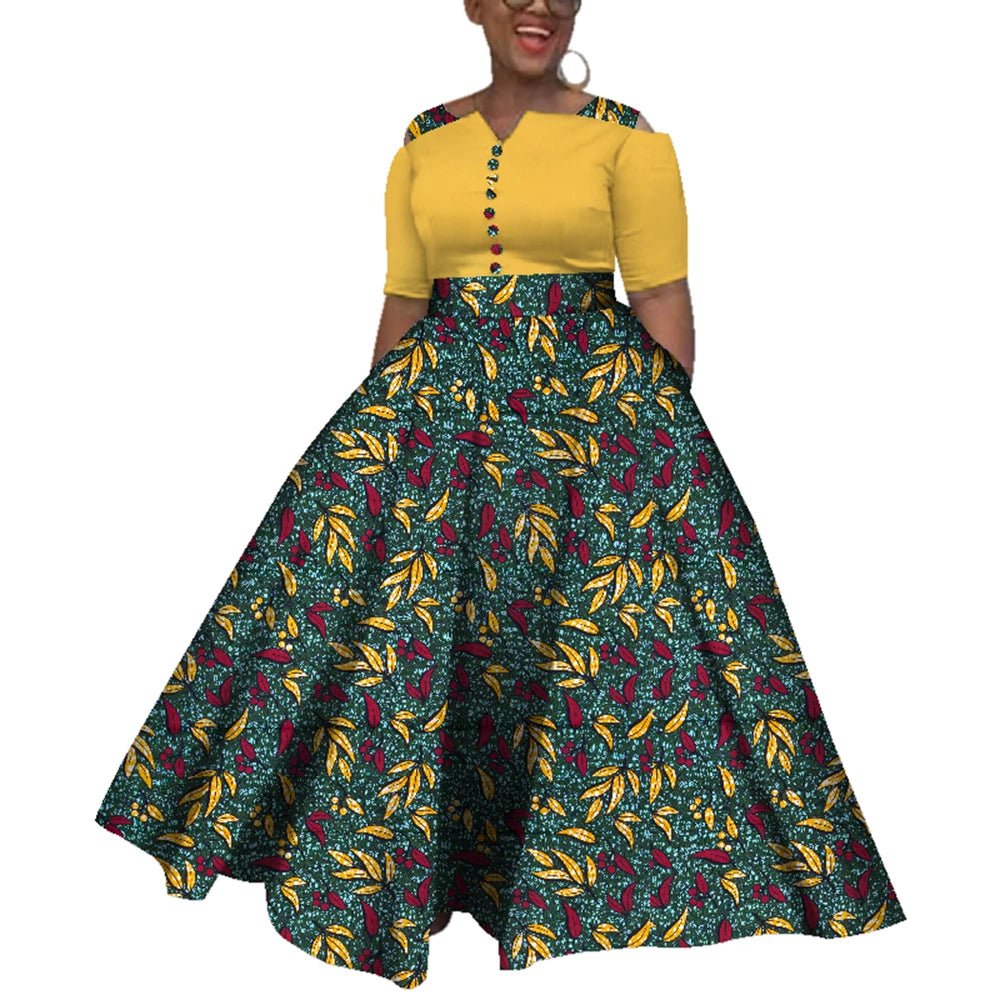 Dashiki African Dress for Women – Colorful Ankle - Length Dress for Daily Wear & Weddings (Sizes S–6XL) - Free Delivery Worldwide only at Flexi Africa