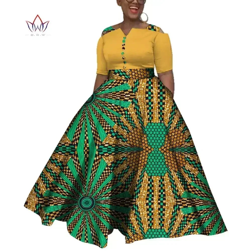 Dashiki African Dress for Women – Colorful Ankle - Length Dress for Daily Wear & Weddings (Sizes S–6XL) - Free Delivery Worldwide only at Flexi Africa