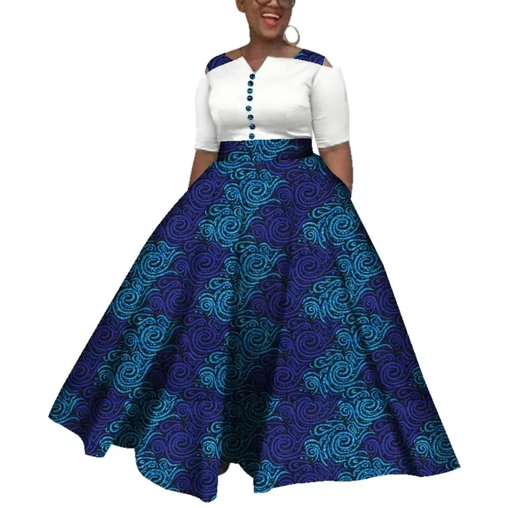 Dashiki African Dress for Women – Colorful Ankle - Length Dress for Daily Wear & Weddings (Sizes S–6XL) - Free Delivery Worldwide only at Flexi Africa