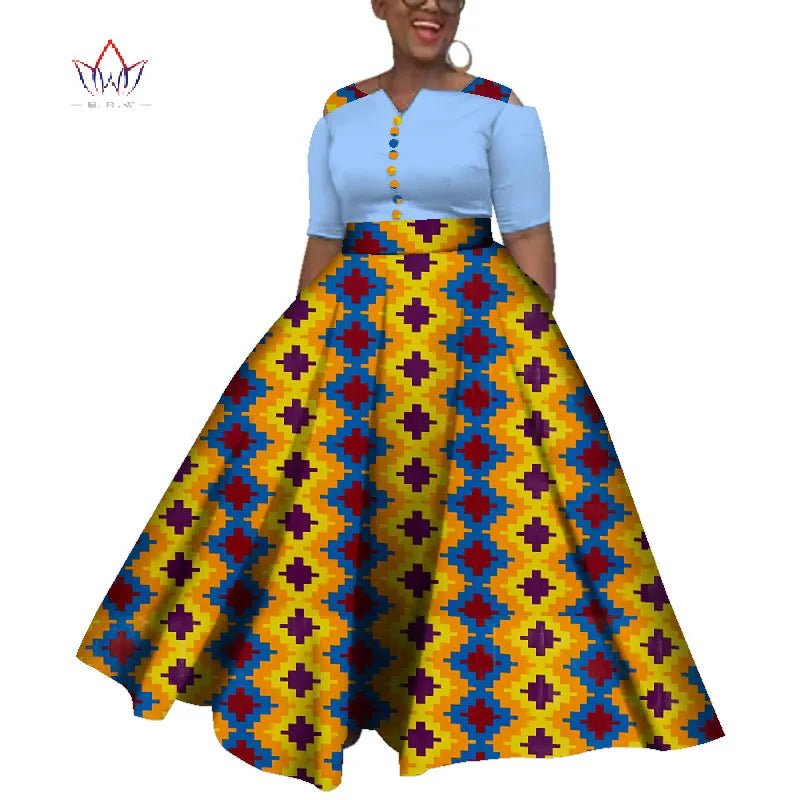 Dashiki African Dress for Women – Colorful Ankle - Length Dress for Daily Wear & Weddings (Sizes S–6XL) - Free Delivery Worldwide only at Flexi Africa