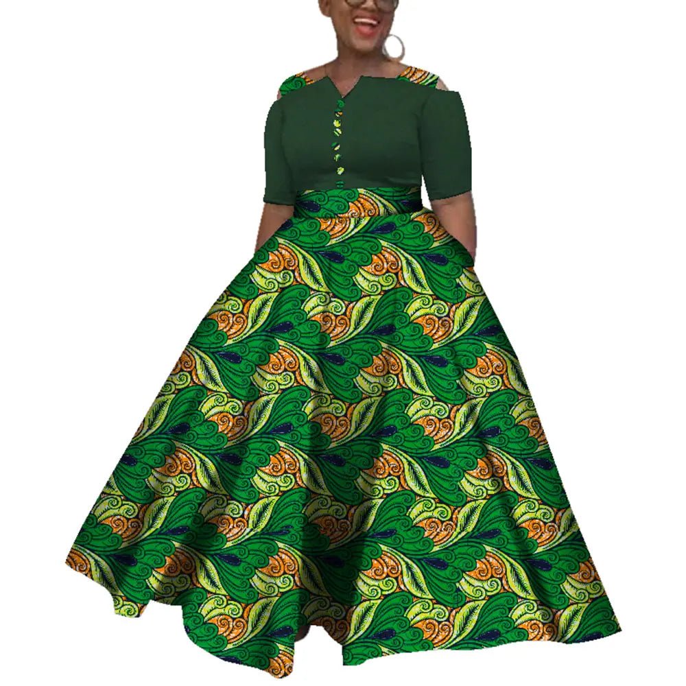 Dashiki African Dress for Women – Colorful Ankle - Length Dress for Daily Wear & Weddings (Sizes S–6XL) - Free Delivery Worldwide only at Flexi Africa