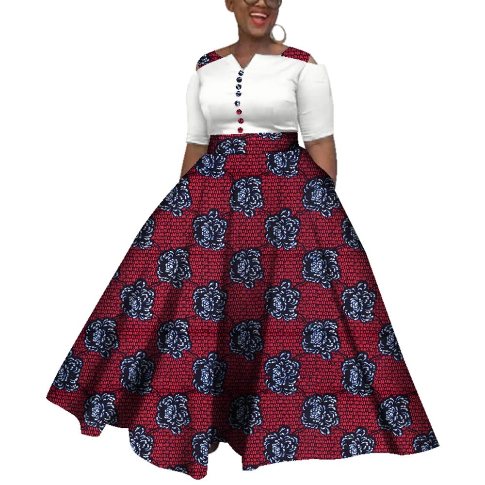 Dashiki African Dress for Women – Colorful Ankle - Length Dress for Daily Wear & Weddings (Sizes S–6XL) - Free Delivery Worldwide only at Flexi Africa
