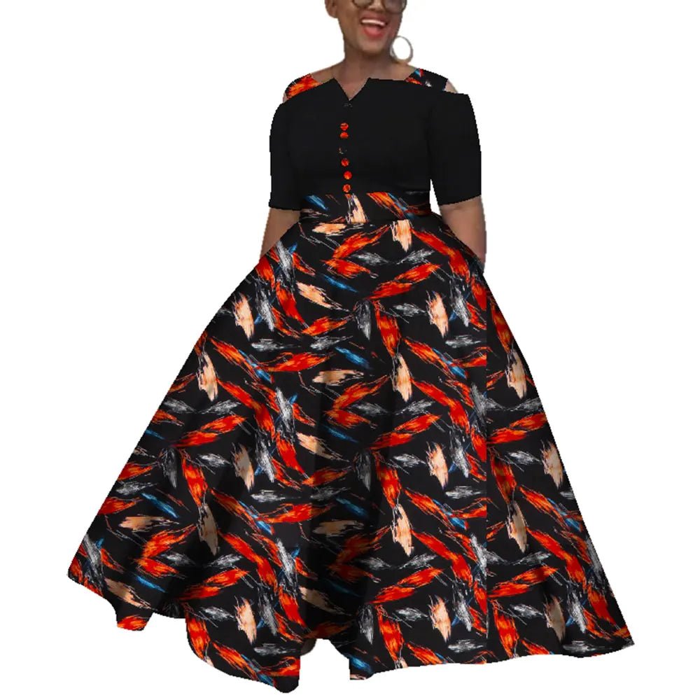 Dashiki African Dress for Women – Colorful Ankle - Length Dress for Daily Wear & Weddings (Sizes S–6XL) - Free Delivery Worldwide only at Flexi Africa