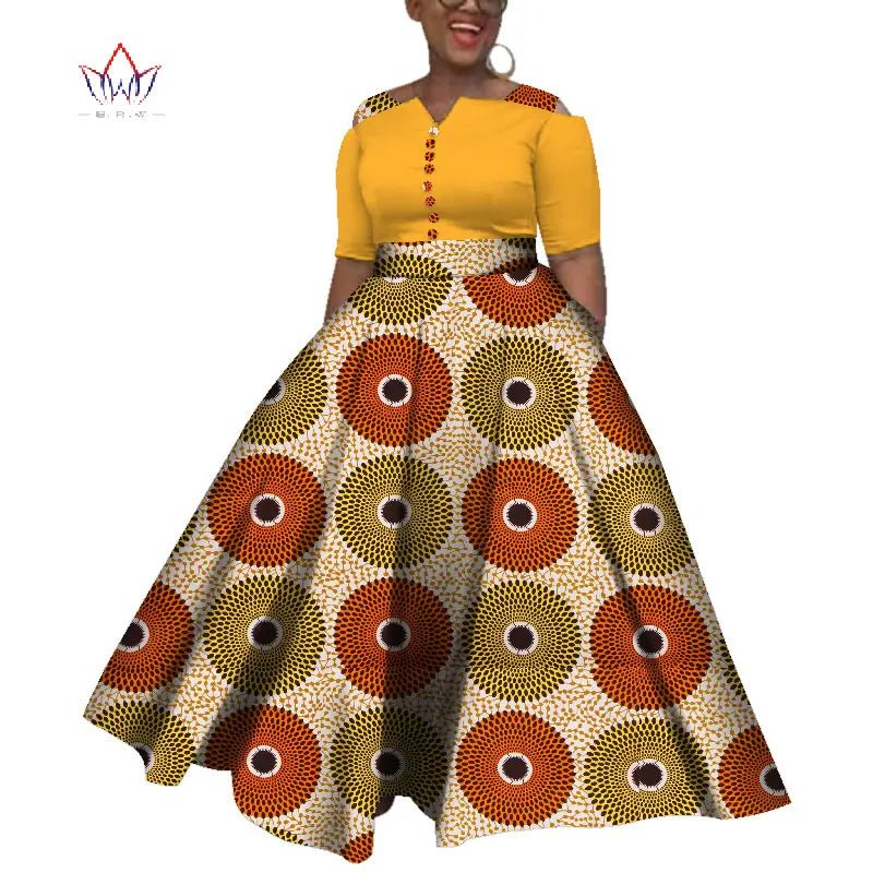 Dashiki African Dress for Women – Colorful Ankle - Length Dress for Daily Wear & Weddings (Sizes S–6XL) - Free Delivery Worldwide only at Flexi Africa