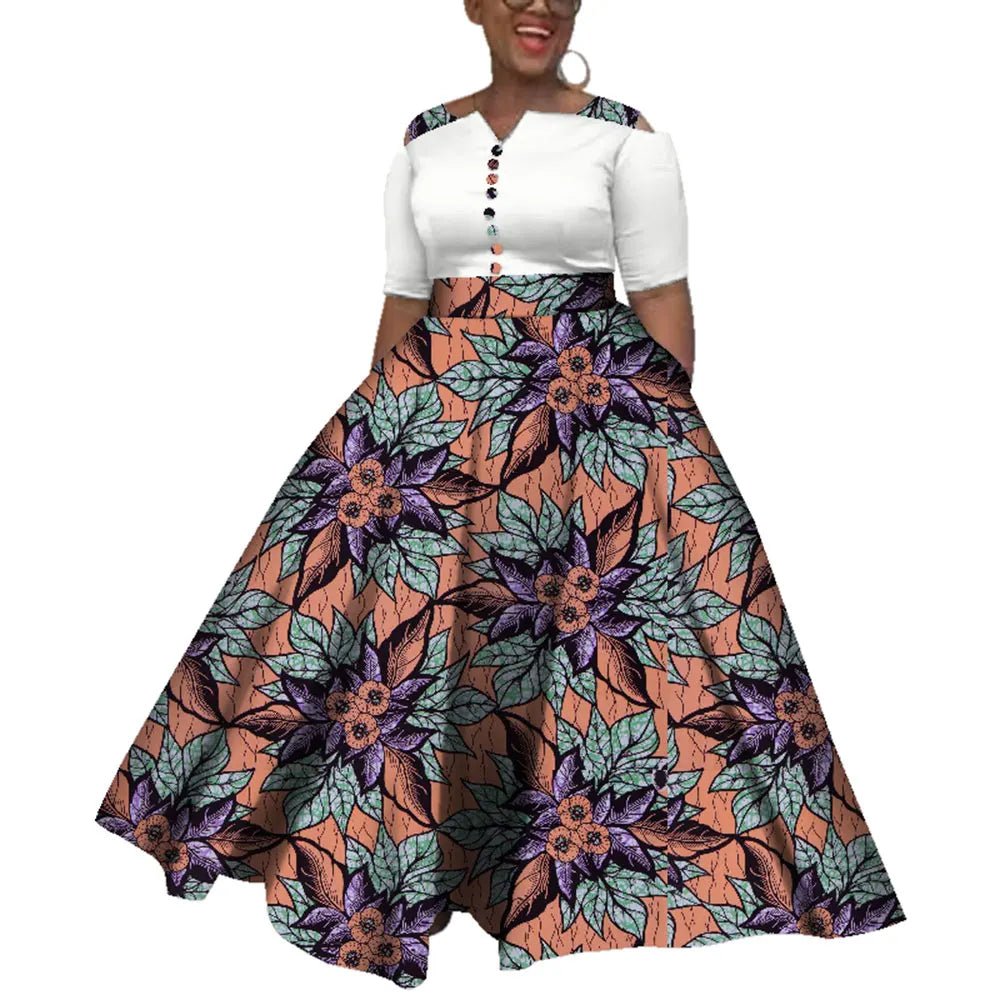 Dashiki African Dress for Women – Colorful Ankle - Length Dress for Daily Wear & Weddings (Sizes S–6XL) - Free Delivery Worldwide only at Flexi Africa