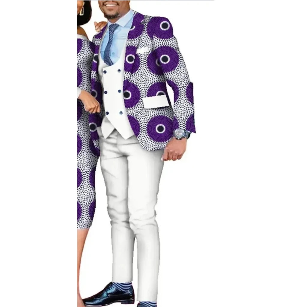 Dashiki African Men’s 3PC Suit Set – Traditional Party & Formal Clothing - Free Delivery Worldwide only at Flexi Africa