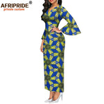 Dashiki Print Bodycon Maxi Dress – Women’s African V - Neck Flare Sleeve Party & Formal Gown - Free Delivery Worldwide only at Flexi Africa
