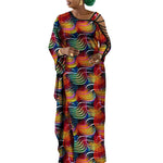 Dashiki Print Mermaid Party Dress for Women – African Cotton Evening Gown with Cut - Out Sleeves - Free Delivery Worldwide only at Flexi Africa