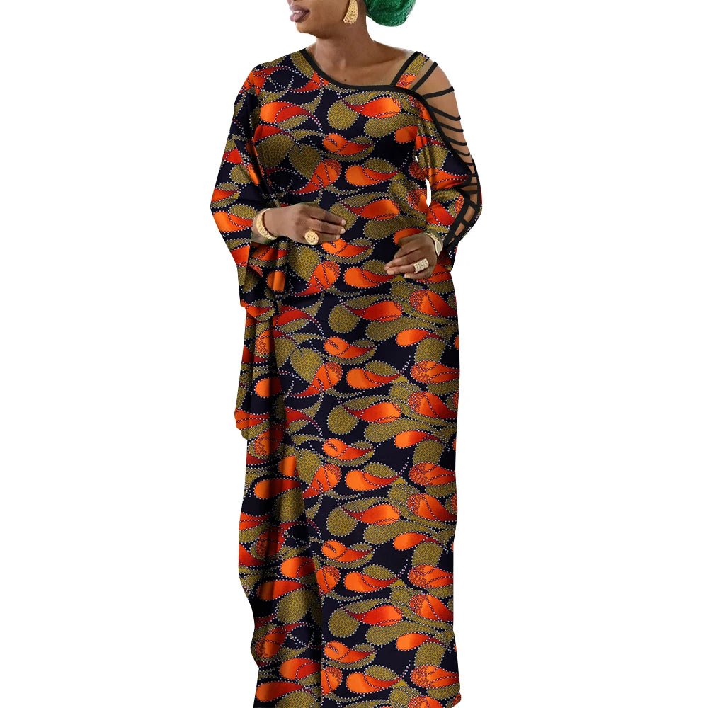 African Print Mermaid Party Dress with Cut-Out Sleeves – Flexi Africa