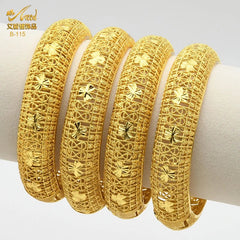 Designer African Bracelet: 24K Gold-Colored Bangles for Women, Luxury Wedding Jewelry - Flexi Africa - www.flexiafrica.com