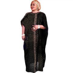 Diamond Printed Chiffon Dashiki Long African Dresses for Women - Flexi Africa - Free Delivery at www.flexiafrica.com