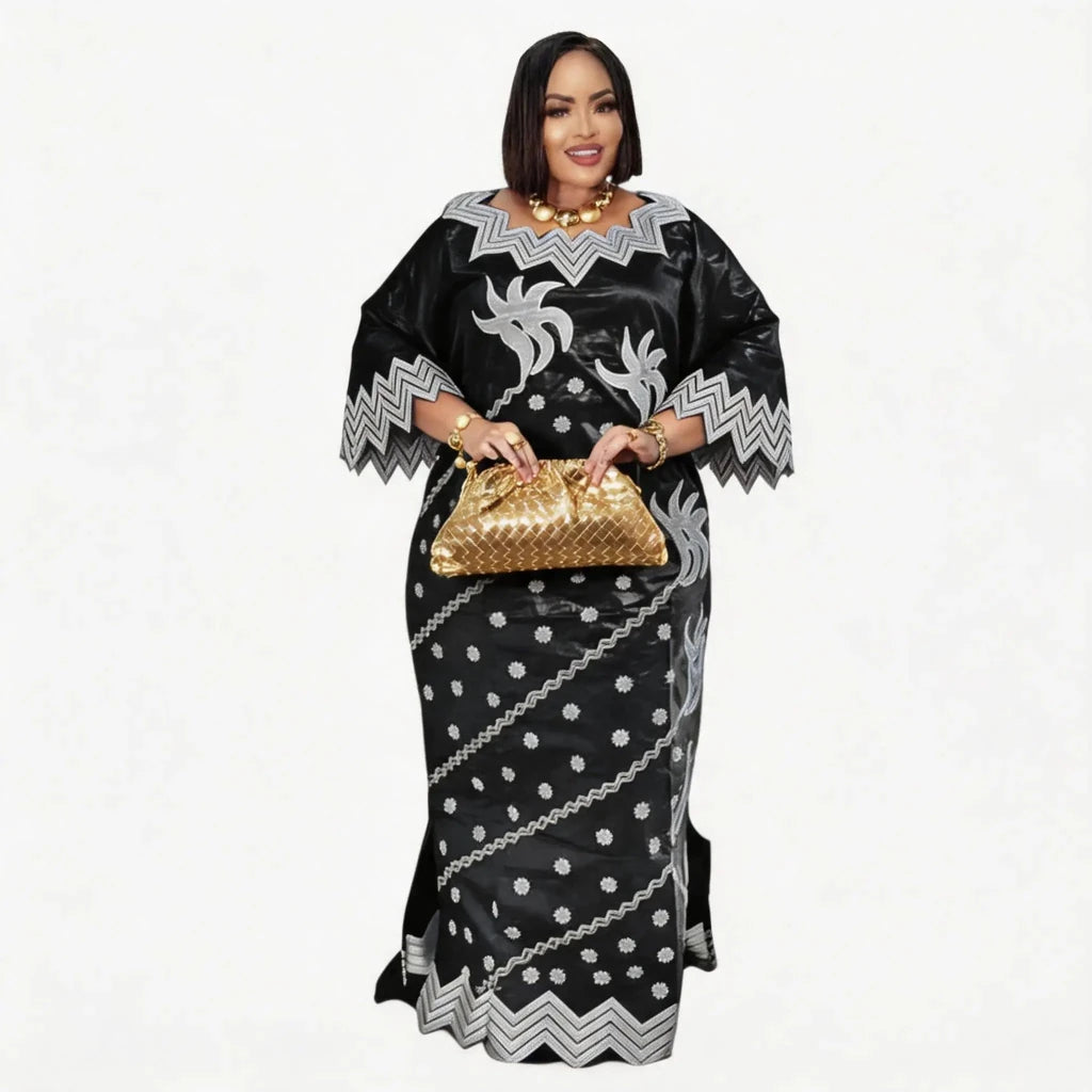 Elegant African Abaya Dress for Women – Embroidered Plus Size - Free Delivery Worldwide only at Flexi Africa