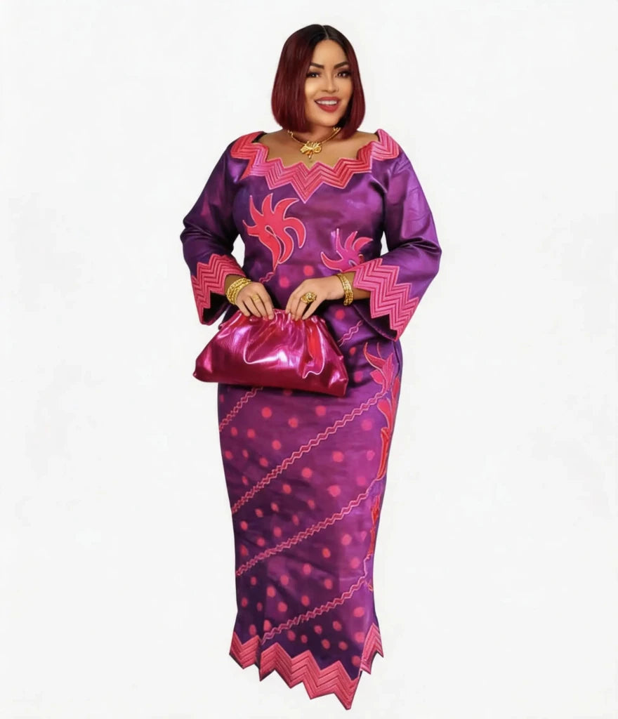 Elegant African Abaya Dress for Women – Embroidered Plus Size - Free Delivery Worldwide only at Flexi Africa
