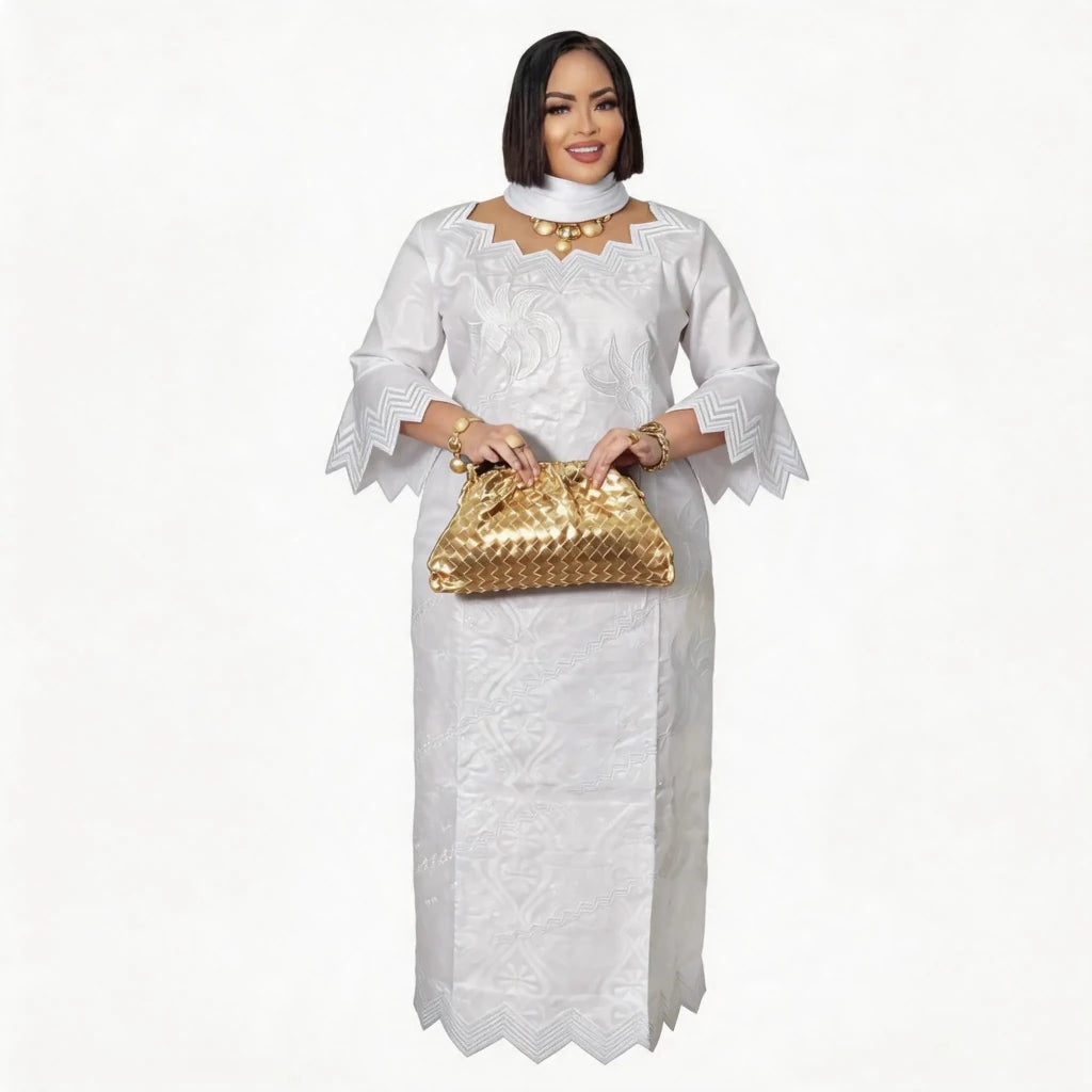 Elegant African Abaya Dress for Women – Embroidered Plus Size - Free Delivery Worldwide only at Flexi Africa