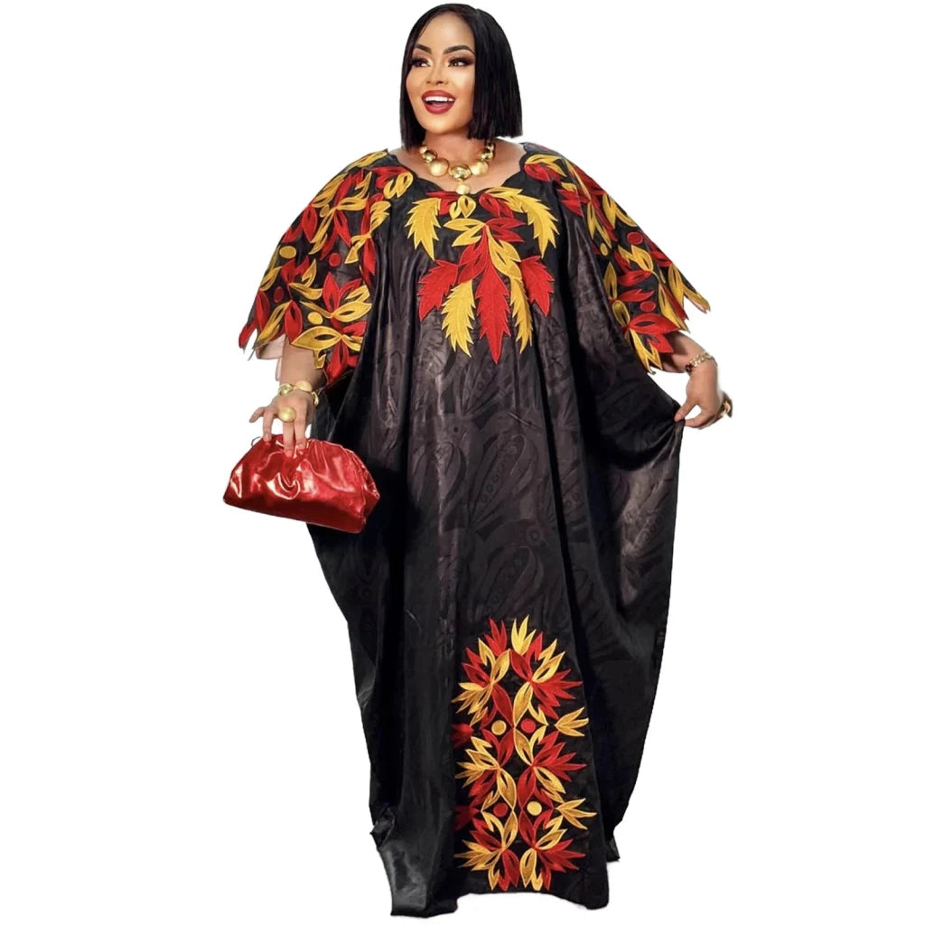 Elegant African Abaya Dress for Women – Embroidered Plus Size Party & Church Attire - Free Delivery Worldwide only at Flexi Africa