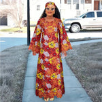 Elegant African Ankara Dashiki Long Dress for Women – Bazin Riche Wedding Party Gown & Traditional Robe - Free Delivery Worldwide only at Flexi Africa