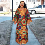 Elegant African Ankara Dashiki Long Dress for Women – Bazin Riche Wedding Party Gown & Traditional Robe - Free Delivery Worldwide only at Flexi Africa