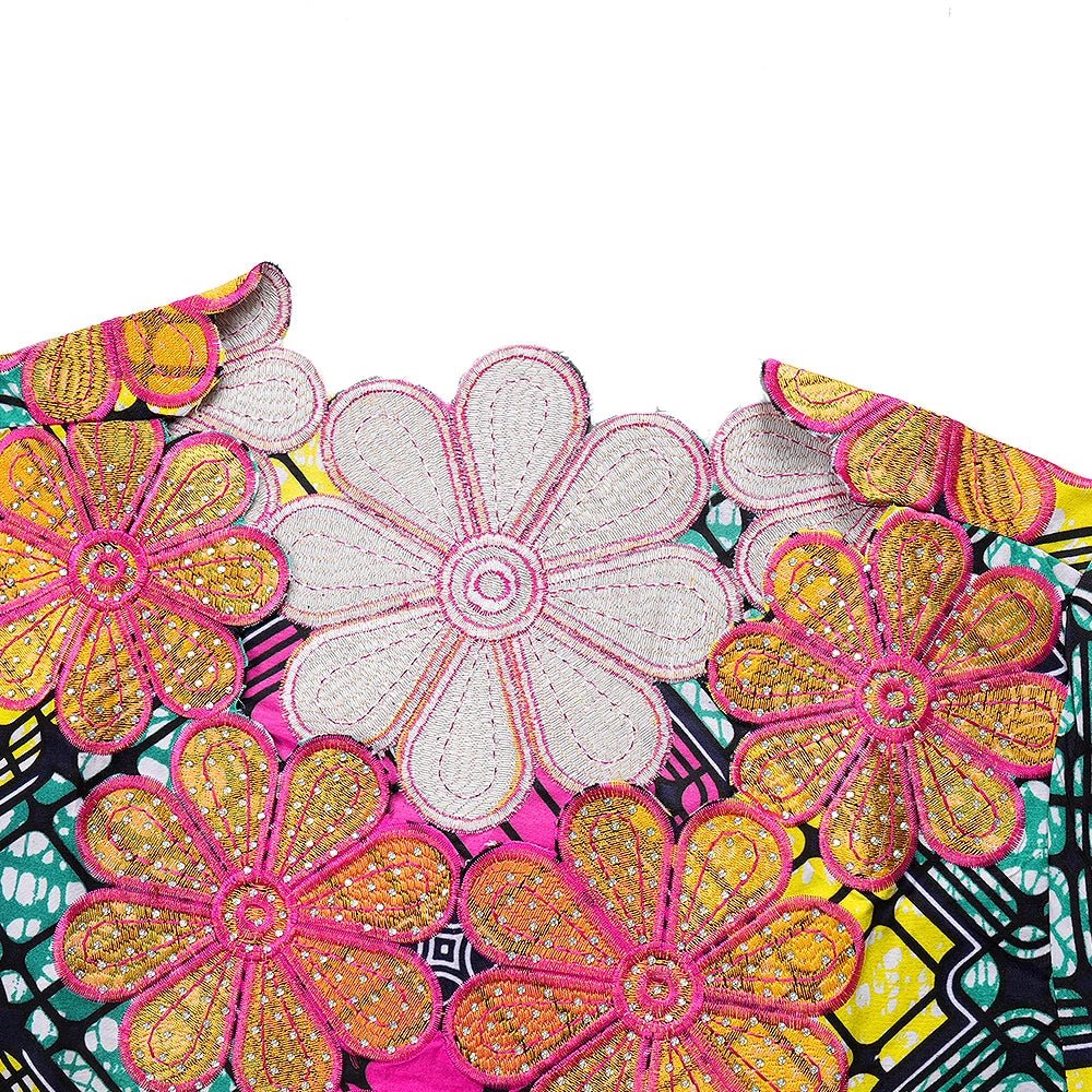 Elegant African Ankara Dashiki Long Dress for Women – Bazin Riche Wedding Party Gown & Traditional Robe - Free Delivery Worldwide only at Flexi Africa