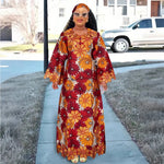 Elegant African Ankara Dashiki Long Dress for Women – Bazin Riche Wedding Party Gown & Traditional Robe - Free Delivery Worldwide only at Flexi Africa