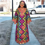 Elegant African Ankara Dashiki Long Dress for Women – Bazin Riche Wedding Party Gown & Traditional Robe - Free Delivery Worldwide only at Flexi Africa