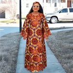 Elegant African Ankara Dashiki Long Dress for Women – Bazin Riche Wedding Party Gown & Traditional Robe - Free Delivery Worldwide only at Flexi Africa
