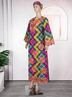 Elegant African Ankara Dashiki Long Dress for Women – Bazin Riche Wedding Party Gown & Traditional Robe - Free Delivery Worldwide only at Flexi Africa
