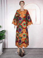 Elegant African Ankara Dashiki Long Dress for Women – Bazin Riche Wedding Party Gown & Traditional Robe - Free Delivery Worldwide only at Flexi Africa