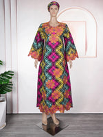 Elegant African Ankara Dashiki Long Dress for Women – Bazin Riche Wedding Party Gown & Traditional Robe - Free Delivery Worldwide only at Flexi Africa