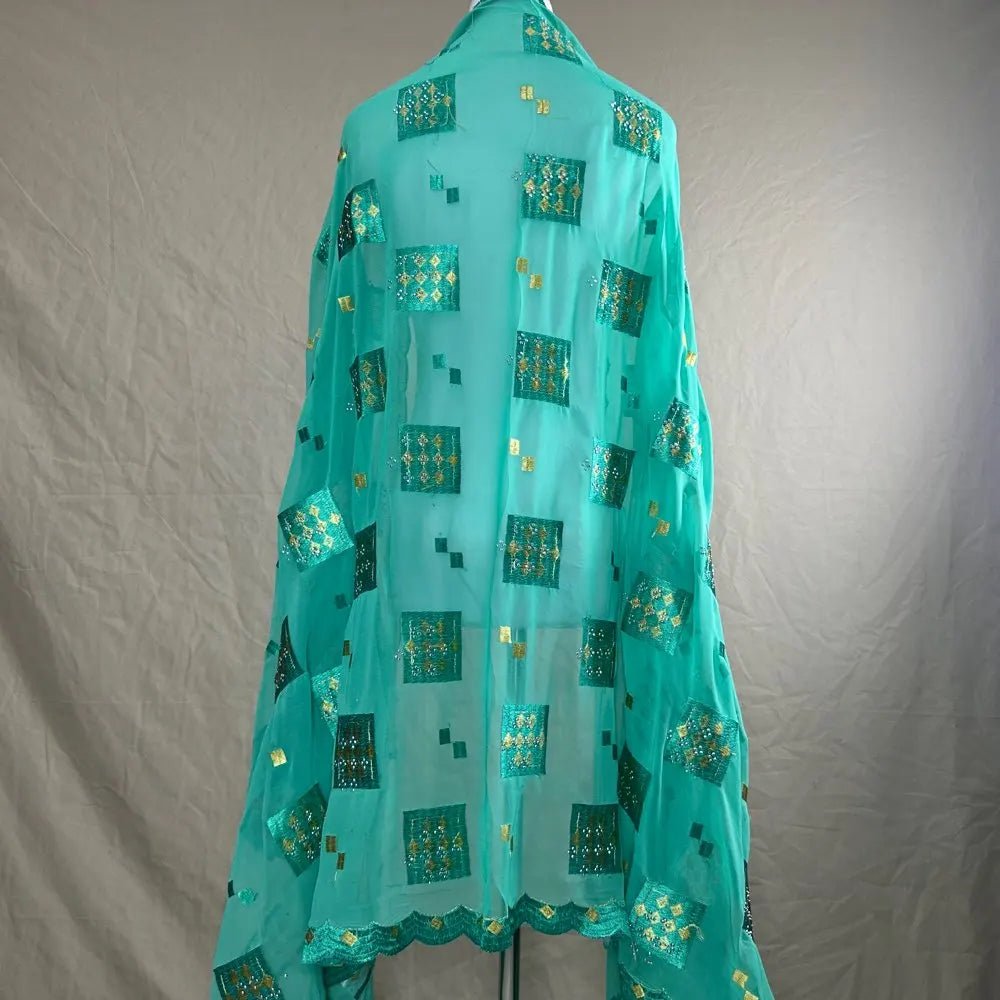 Elegant African Chiffon Hijab for Women – Embroidered Pashmina Shawl Headscarf - Free Delivery Worldwide only at Flexi Africa