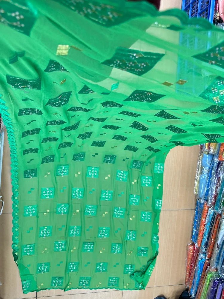 Elegant African Chiffon Hijab for Women – Embroidered Pashmina Shawl Headscarf - Free Delivery Worldwide only at Flexi Africa