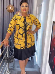Elegant African Dresses for Women Dashiki Print Africa Clothing Plus Size Evening Party Dress Outfits Robe - Flexi Africa - Flexi Africa offers Free Delivery Worldwide - Vibrant African traditional clothing showcasing bold prints and intricate designs