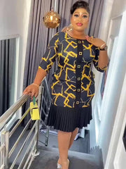 Elegant African Dresses for Women Dashiki Print Africa Clothing Plus Size Evening Party Dress Outfits Robe - Flexi Africa - Flexi Africa offers Free Delivery Worldwide - Vibrant African traditional clothing showcasing bold prints and intricate designs