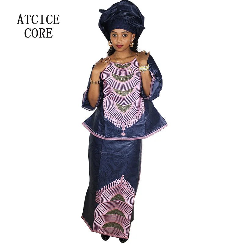 Elegant African Embroidered Abaya Dress for Women – Plus Size Luxury Party & Church Outfit - Free Delivery Worldwide only at Flexi Africa