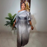 Elegant African Evening Dress for Women with Matching Headscarf - Free Delivery Worldwide only at Flexi Africa
