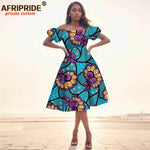 Elegant African Midi Dress – High - Waist Ankara Fashion Wear with Short Sleeves - Free Delivery Worldwide only at Flexi Africa