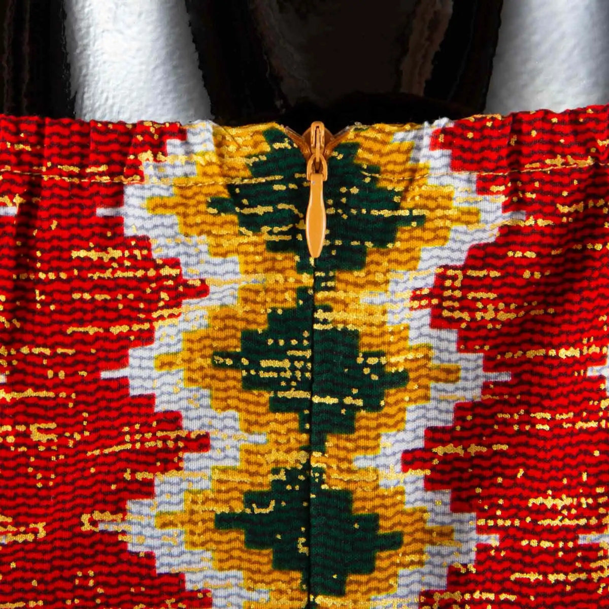 Elegant African Off - Shoulder Maxi Dress with Matching Headscarf & Earrings - Free Delivery Worldwide only at Flexi Africa