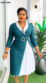 Elegant African Pleated Patchwork Maxi Dress for Women – Sleeveless Summer Party Dress - Free Delivery Worldwide only at Flexi Africa