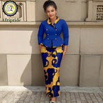 Elegant African Print 2PC Suit – Structured Blazer & High - Waisted Skirt - Free Delivery Worldwide only at Flexi Africa