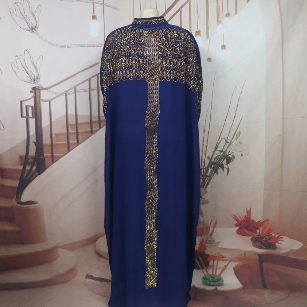 Elegant African Rhinestone Dress Set for Women – 2PC Party Outfit - Free Delivery Worldwide only at Flexi Africa