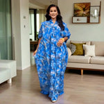 Elegant Bazin Riche African Maxi Dress for Women – Casual Loose Fit Traditional Fashion Gown - Free Delivery Worldwide only at Flexi Africa